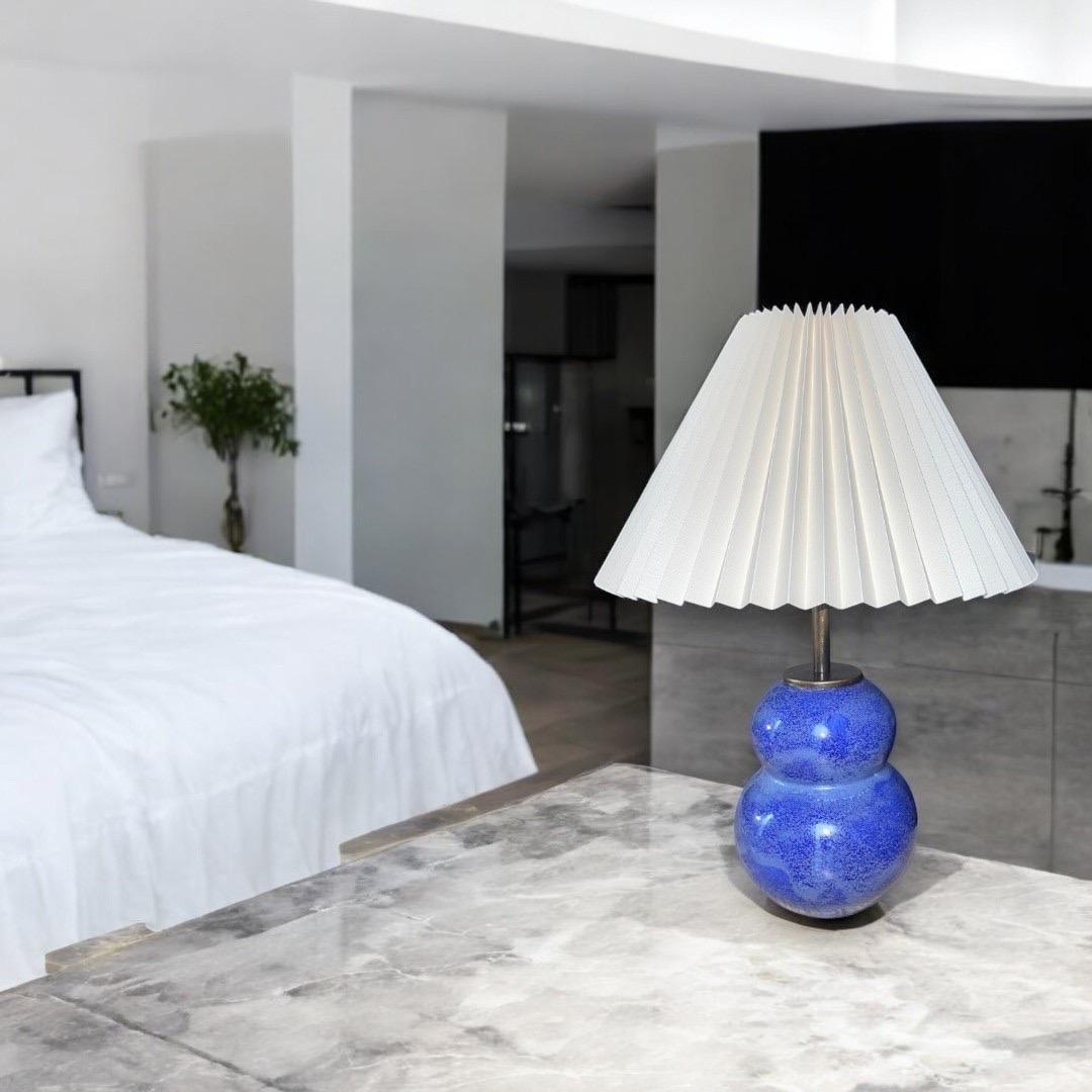 Turkish 21st Century Azure Table Lamp by Busra Ozdemir - Modern, Ceramic For Sale