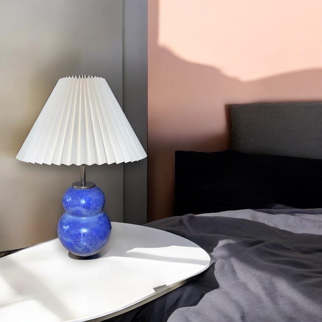 Glazed 21st Century Azure Table Lamp by Busra Ozdemir - Modern, Ceramic For Sale