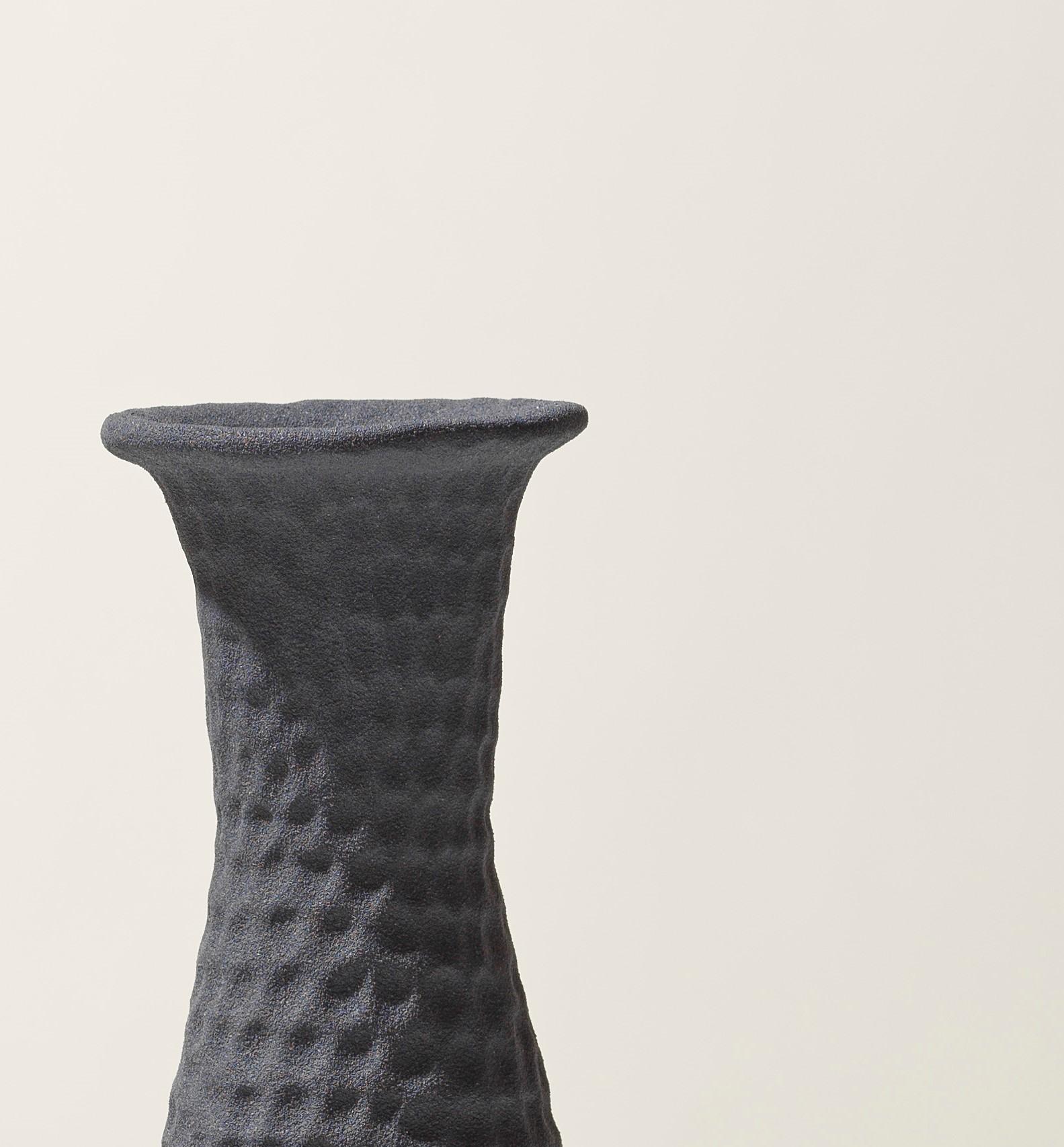 Modern 21st Century Baltic Blue Matt Vase by Ceramica Gatti, designer A. Anastasio For Sale