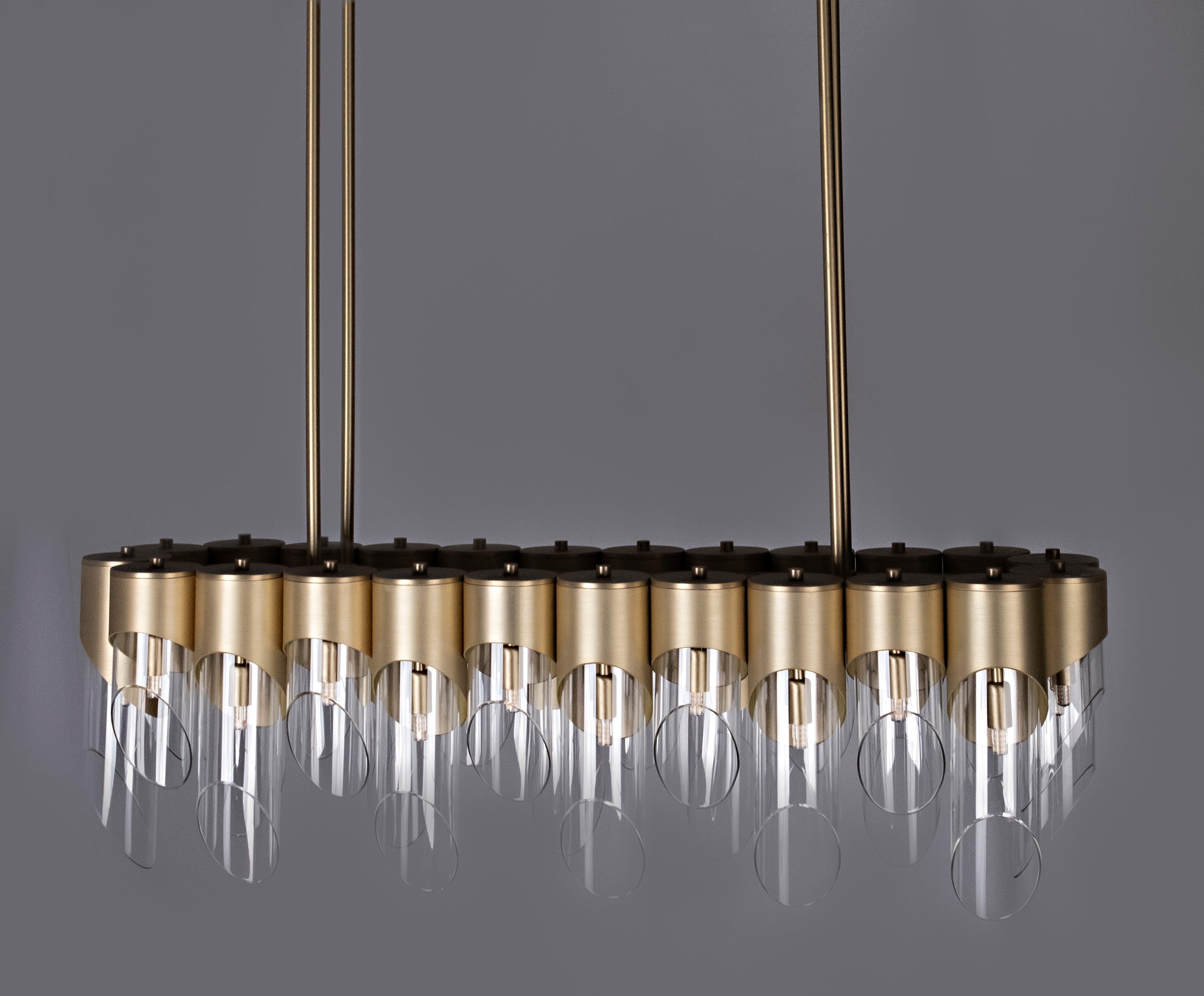 21st Century Bamboo III Suspension Lamp Brass Glass  by Creativemary For Sale 7