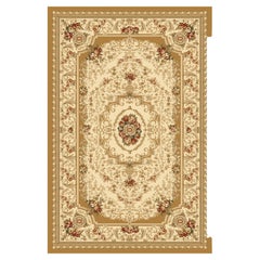 21st Century Bamboo Silk Handknitted Rug, Gold, Beige