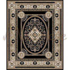 21st Century Bamboo Silk Handknotted Rug by Modenese Interiors, Black&White