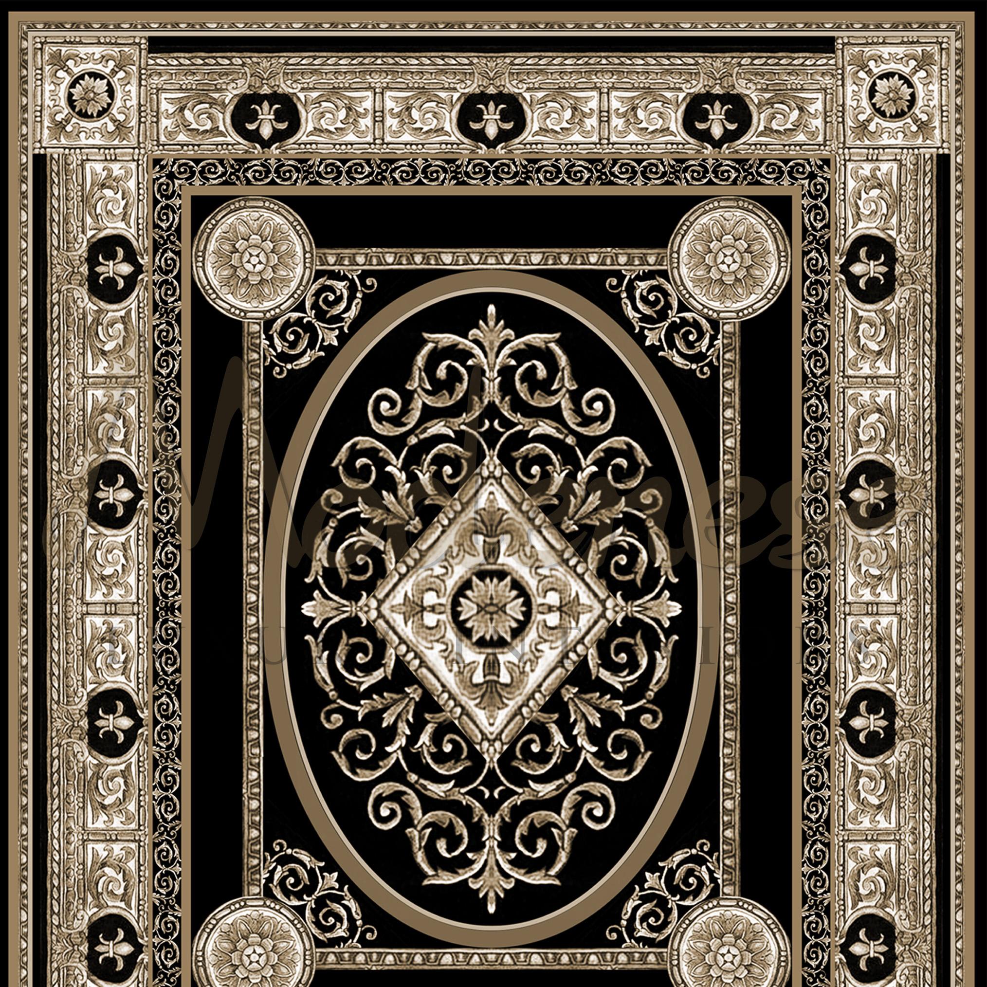Italian 21st Century Bamboo Silk Handknotted Rug by Modenese Interiors, Black&White For Sale