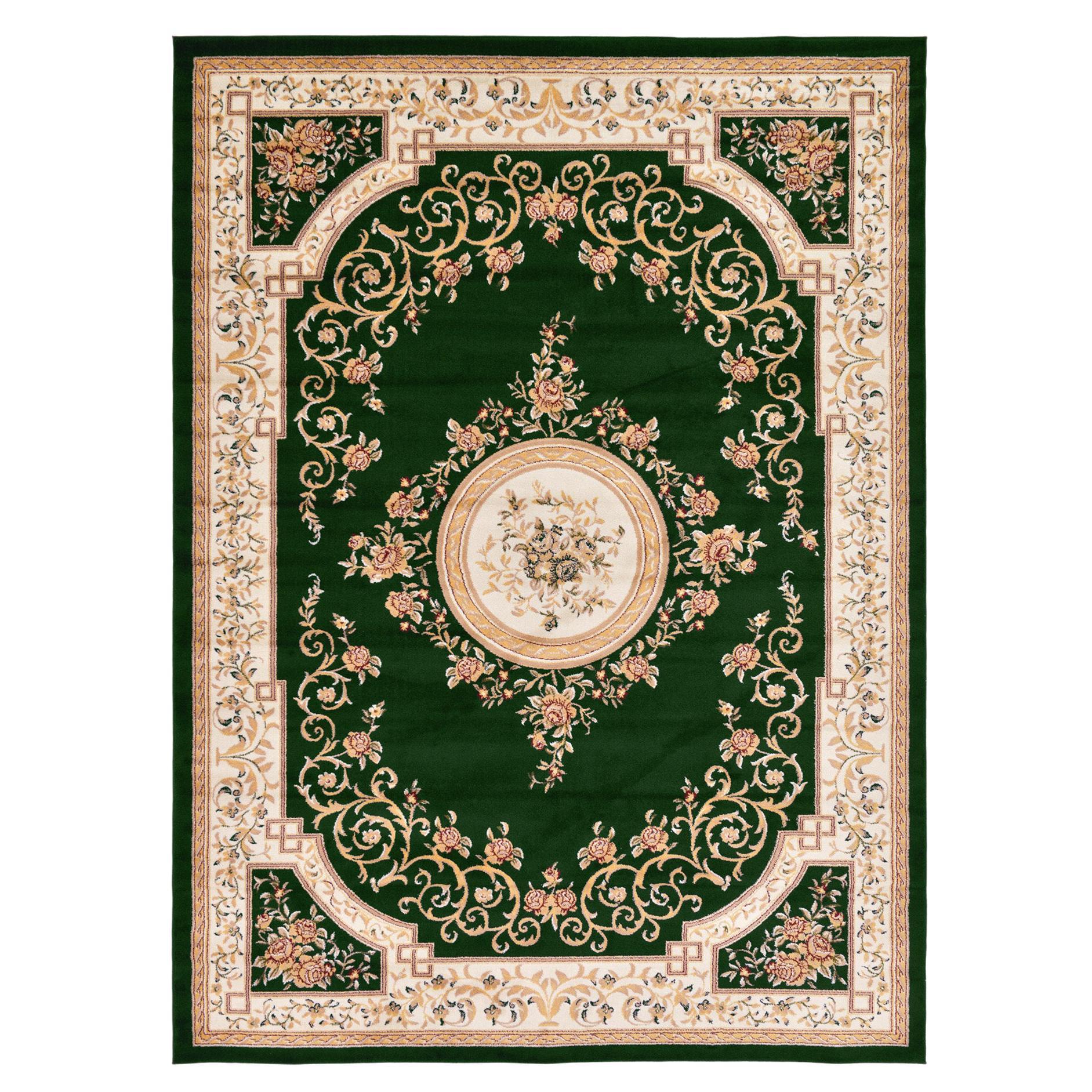 21st Century Bamboo Silk Handknotted Rug by Modenese Interiors, Green&White For Sale