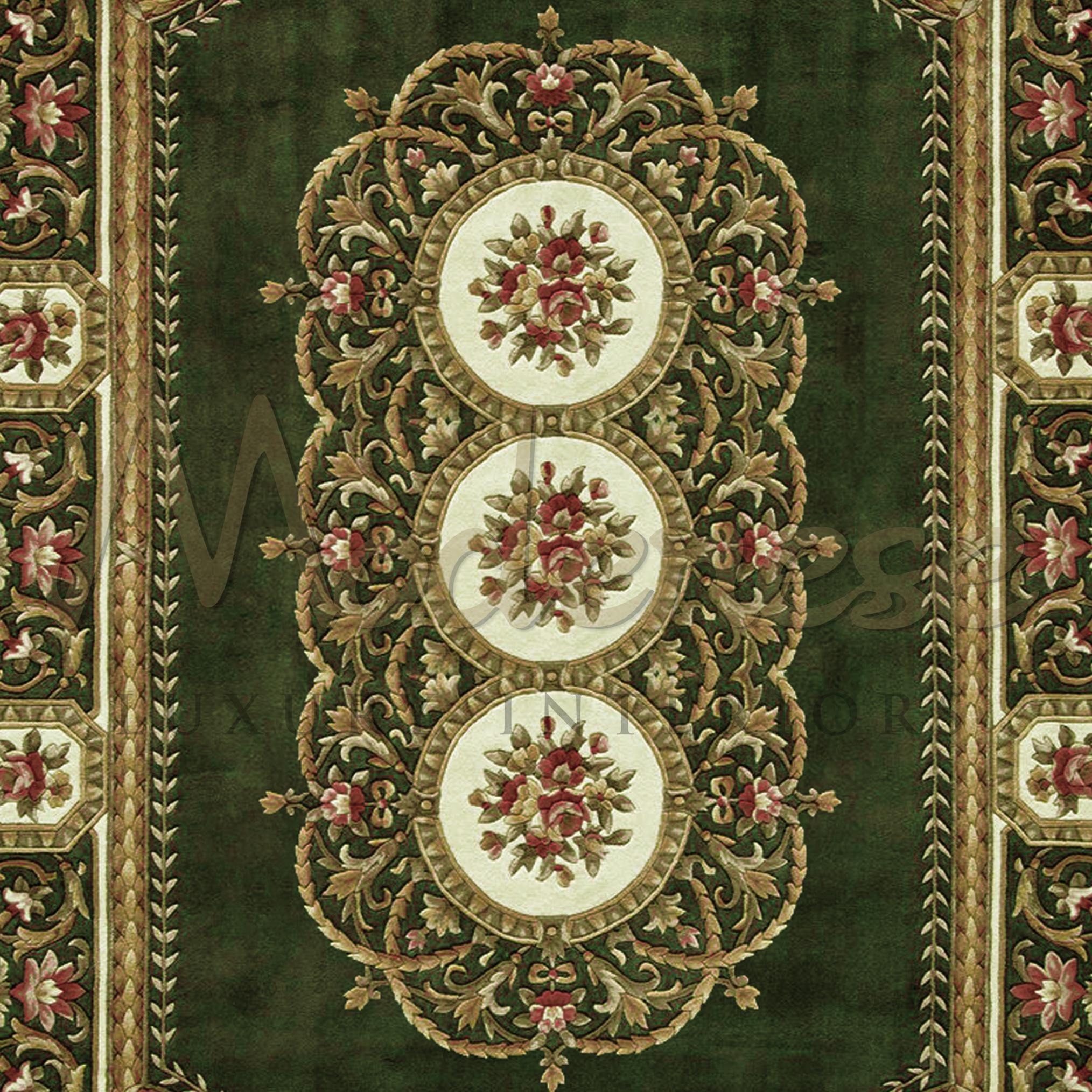 Tabriz 21st Century Bamboo Silk Handknotted Rug by Modenese Interiors, Persian Emerald For Sale