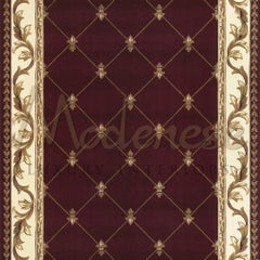 21st Century Bamboo Silk Handknotted Rug by Modenese Interiors, Red and Gold