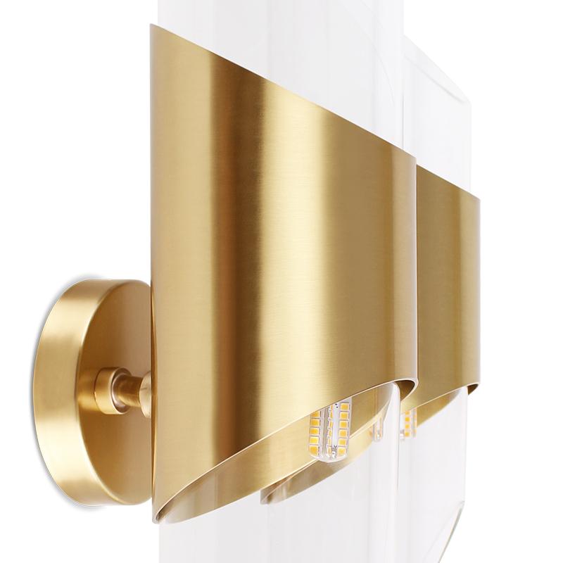 XXIe siècle et contemporain Lampe murale en bambou du 21e siècle en laiton et verre en vente