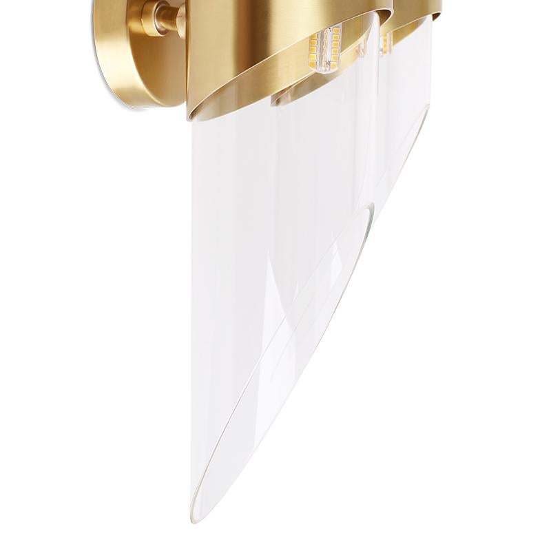 Laiton Lampe murale en bambou du 21e siècle en laiton et verre en vente