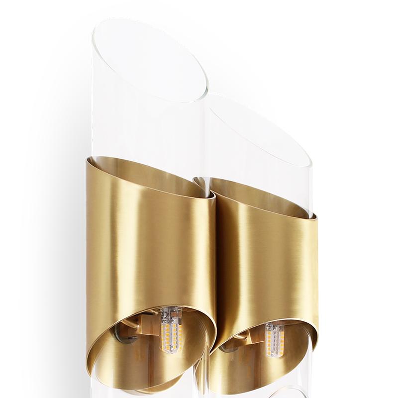 21st Century Bamboo Wall Lamp Brass Glass For Sale 2