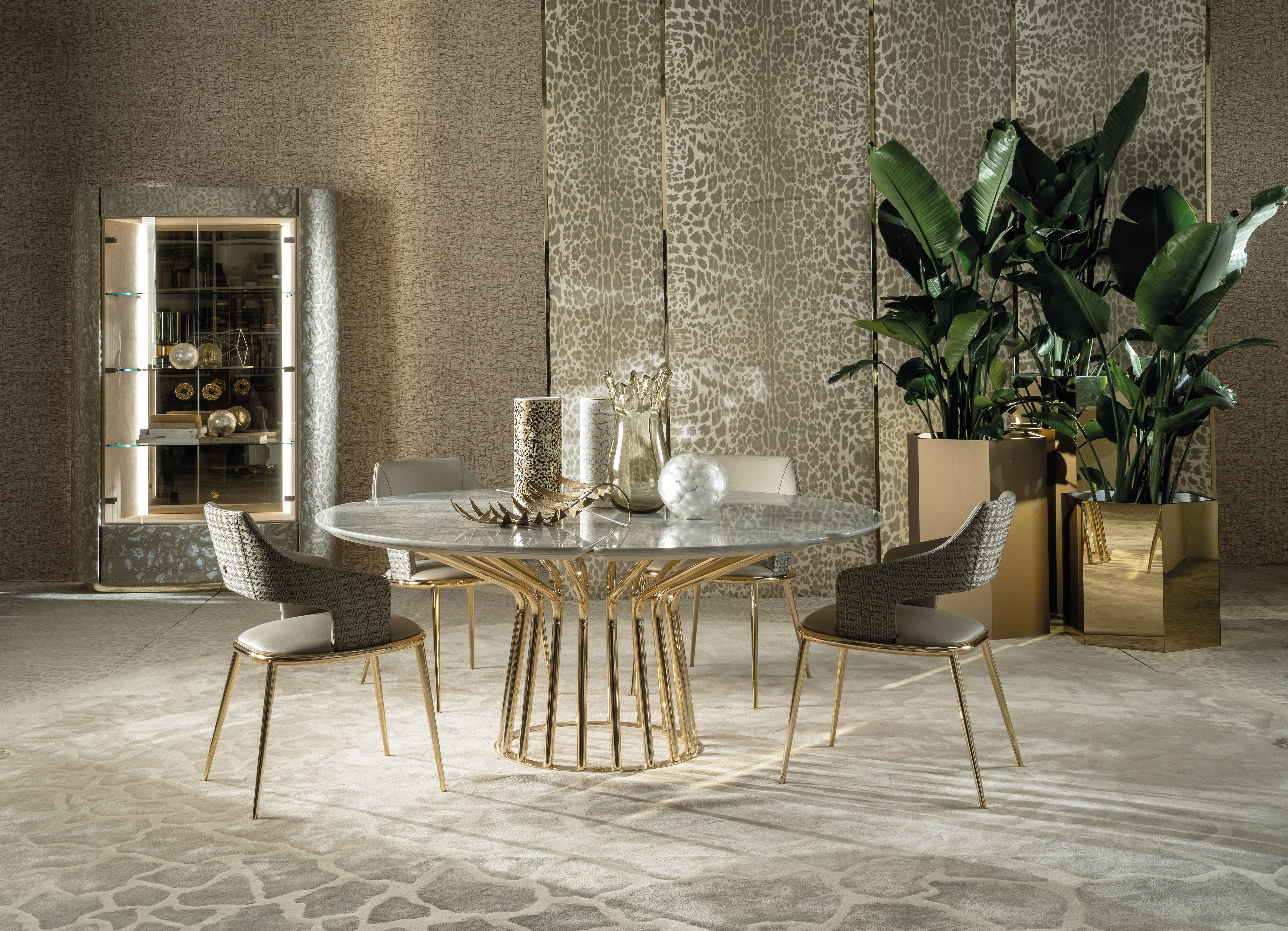 Contemporary 21st Century Baobab Table with Marble Top by Roberto Cavalli Home Interiors For Sale