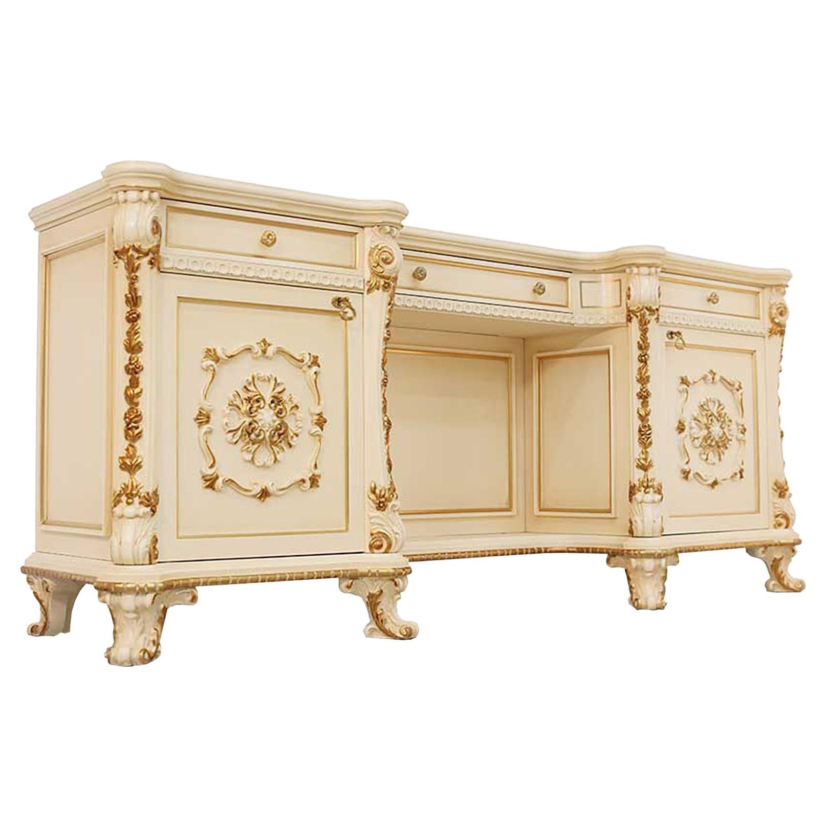 21st Century Baroque 2-Doors Toilette in Ivory Finish by Modenese Gastone