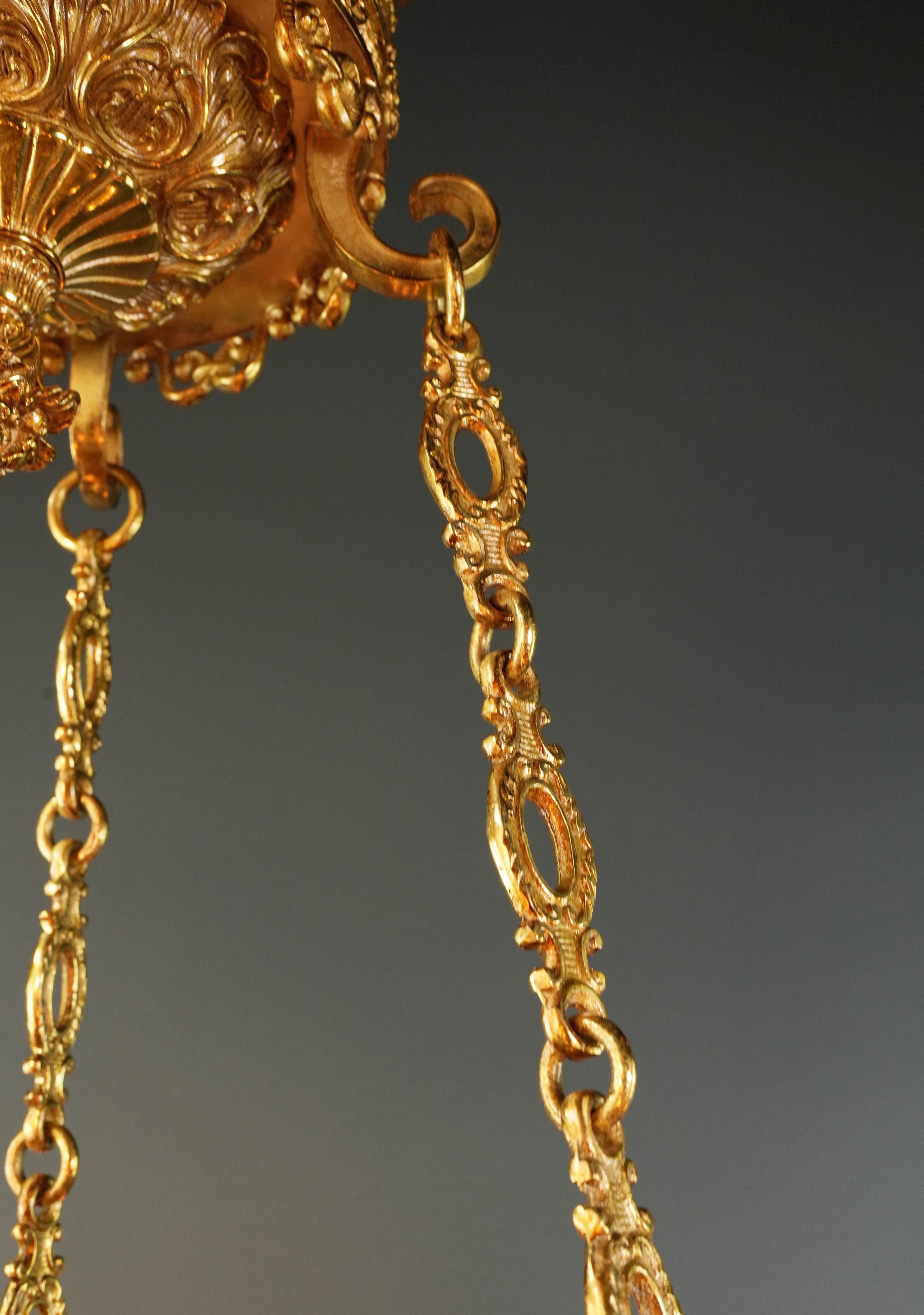 21st Century Baroque Brass Empire Chandelier Crystal Lustre Lamp Antique Gold  For Sale 6