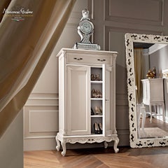 21st Century Baroque-Inspired Shoe Rack by Modenese Gastone, White Finish