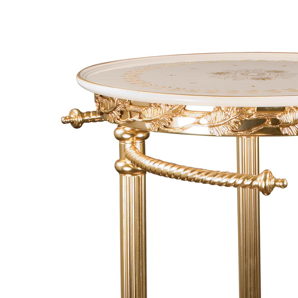 Louis XVI 21st Century bathroom table in golden bronze and porcelain with towel-holder  For Sale