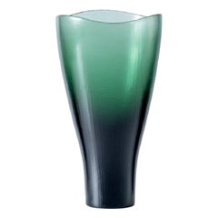 21st Century Battuti/Canoe Small Vase in Green Rio by Tobia Scarpa