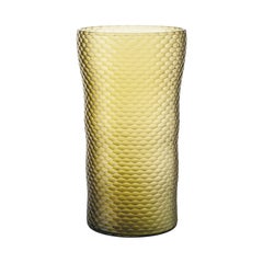 21st Century Battuto a Nido D'ape Vase in Straw-Yellow by Carlo Scarpa