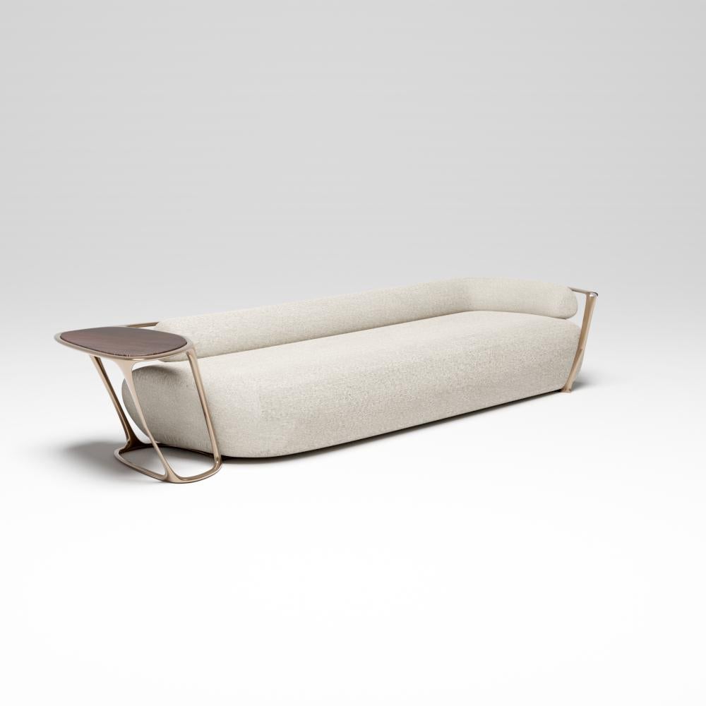 Organic Modern 21st Century, Beam Collection Bronzed Frame Low Bench Sofa Table by Studio SORS.