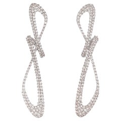 Used 18k White Gold Diamond Pave Delicate Cosmic Empowering Shape-shifting Earrings
