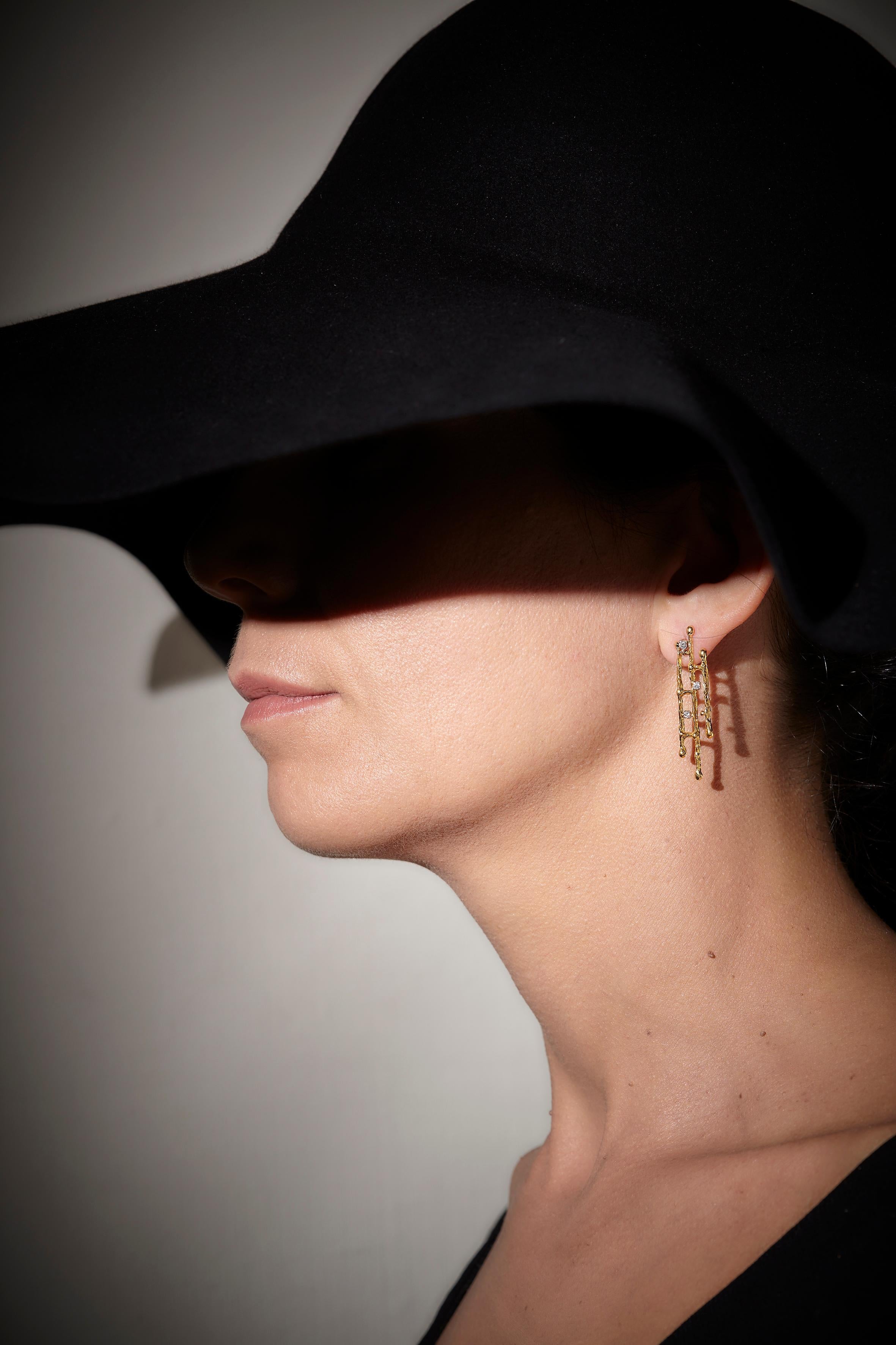 18k Yellow Gold Diamonds Made in Italy  Grounding Empowerment Dangle Earrings.
Experience the Empowerment of Gemstones with the Halley Earrings - inspired by Celestial Beauty and Energized by Earth.
Unlock Your Divine Potential with the Halley