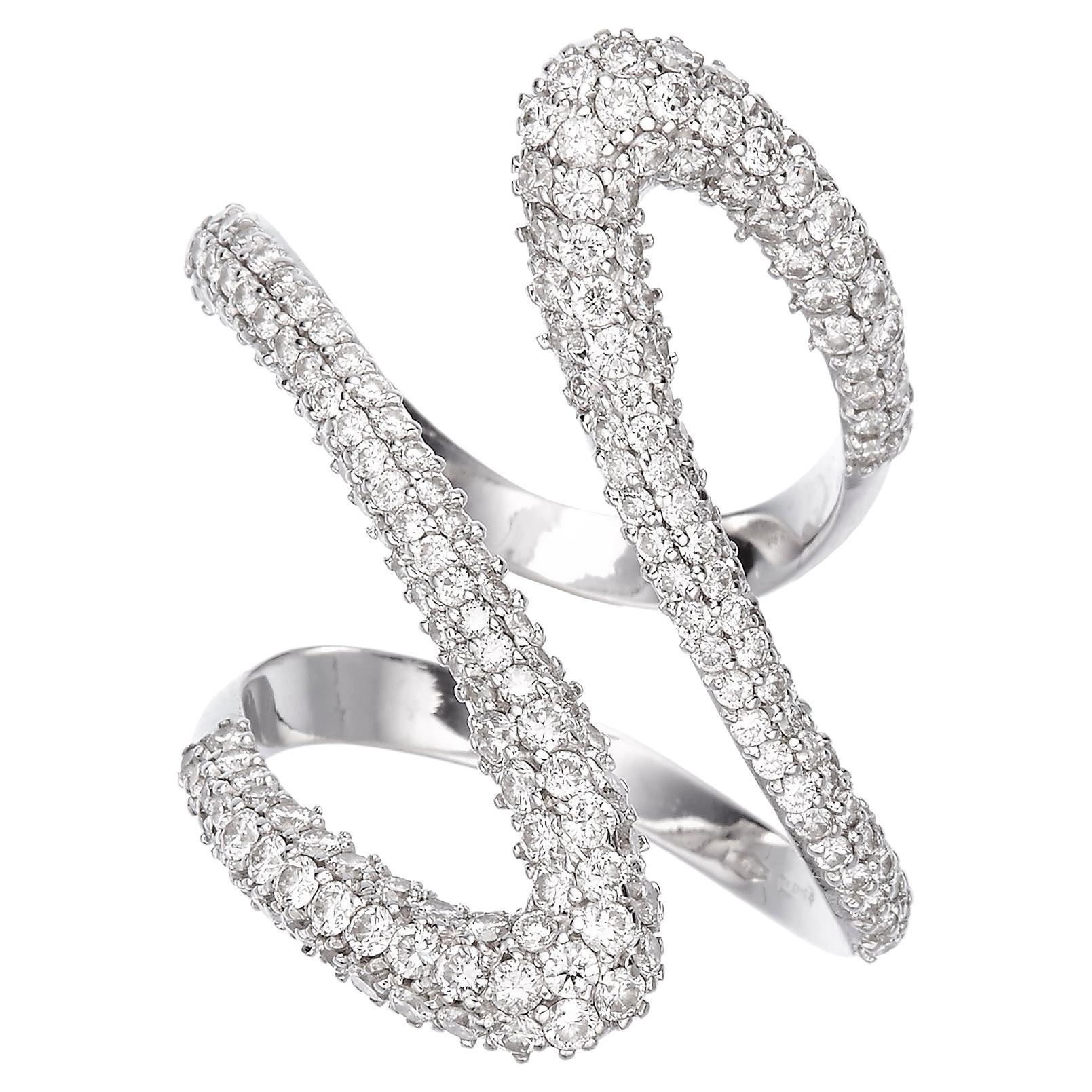 18K White Gold Made in Italy Diamond Pave Cosmic Empowerment Awarded 