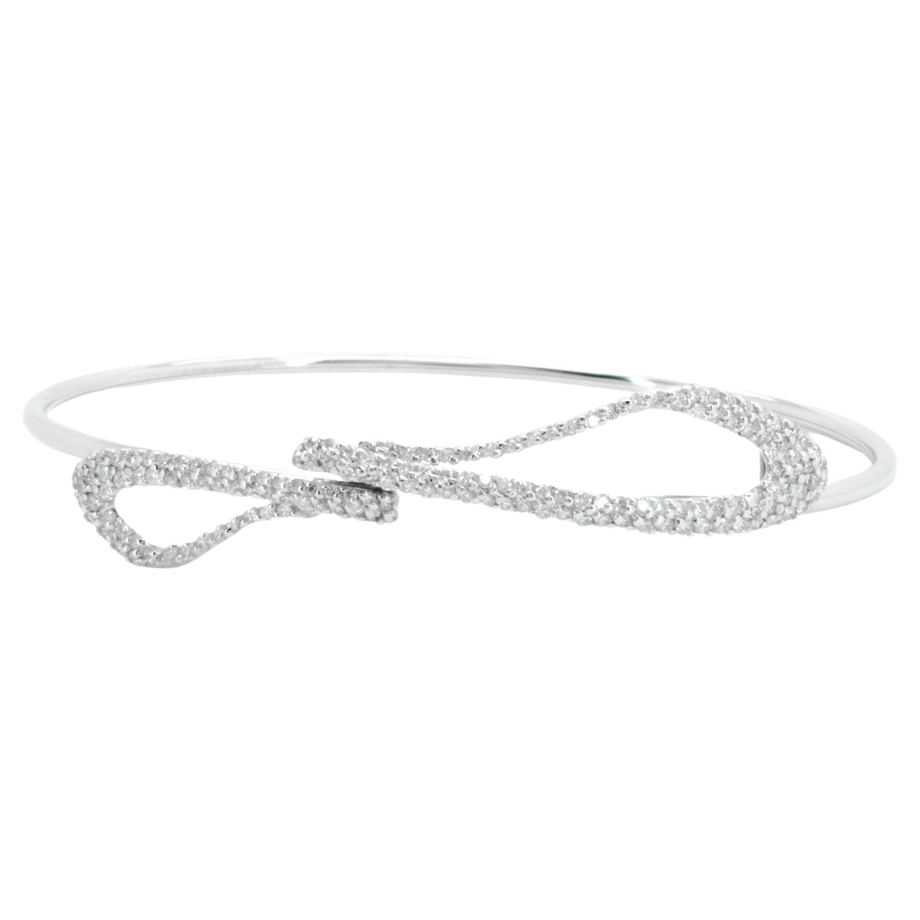 Beatrice Barzaghi Bracelet manchette délicat éthéré en or blanc pavé de diamants Neuf - En vente à Milan, IT