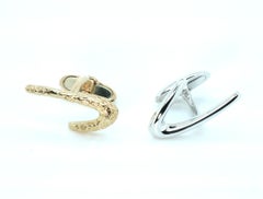18k Made in Italy Grounding and Cosmic Design Talisman Rose White Gold Cufflinks