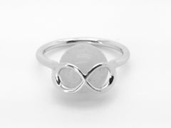  18K White Gold Infinity Symbol Interchangeable Gems White Jade Cocktail Ring