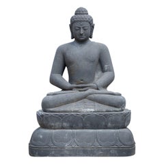 21st Century Beautiful lavastone Buddha statue from Indonesia
