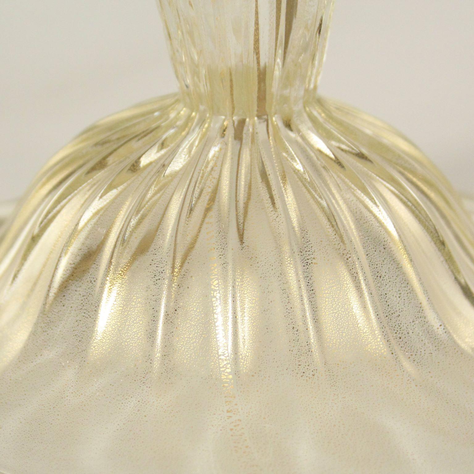 Other One Bedside Lamp 1Light Golden Leaf Murano Glass by Multiforme in stock For Sale
