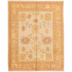 21st Century Beige and Peach Turkish Oushak Rug