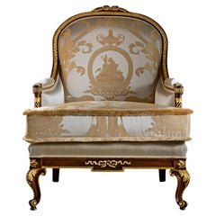 Fauteuil victorien beige du 21e siècle