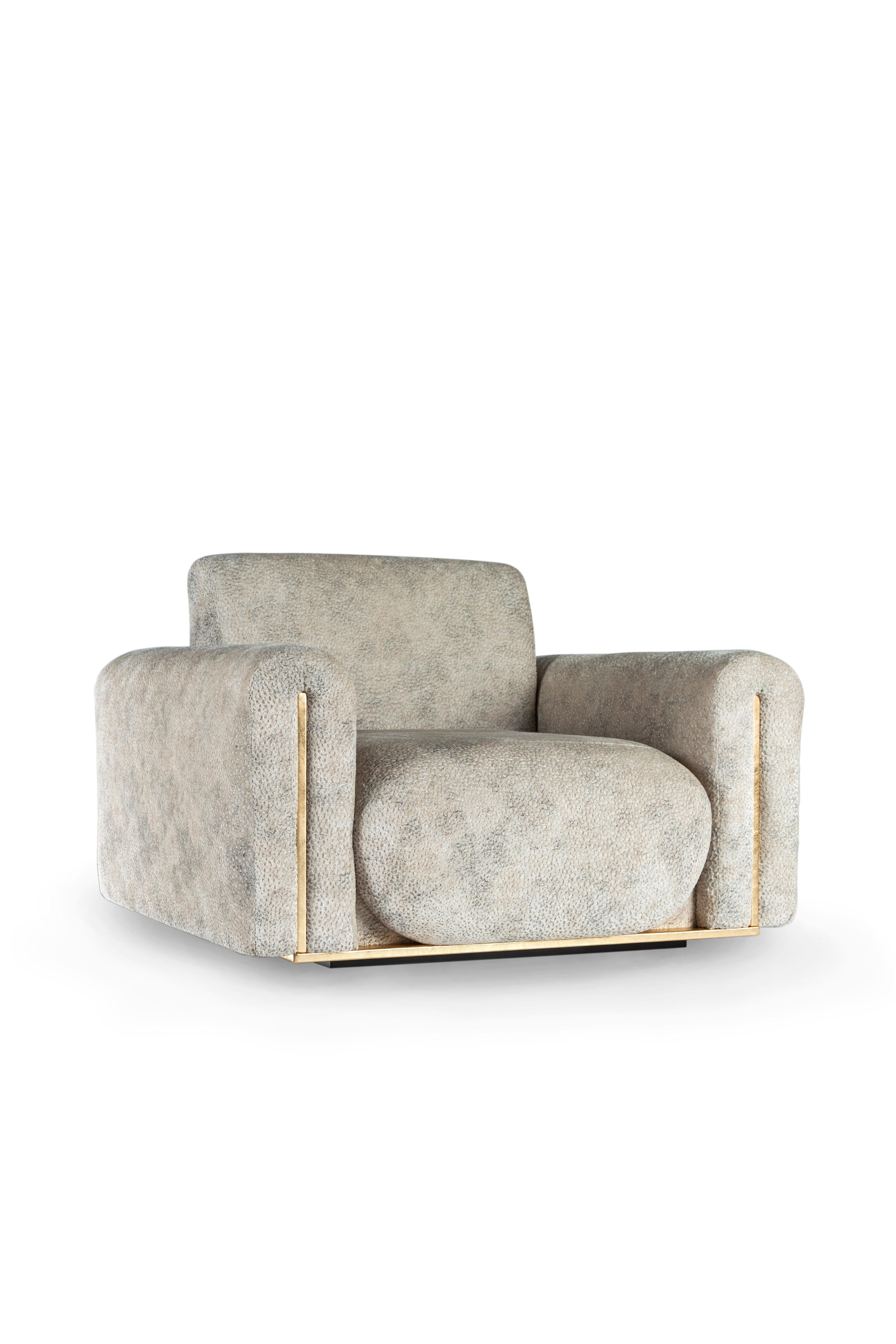 Hand-Crafted Modern Beijinho Outdoors Armchair, Beige, Handmade in Portugal by Greenapple For Sale