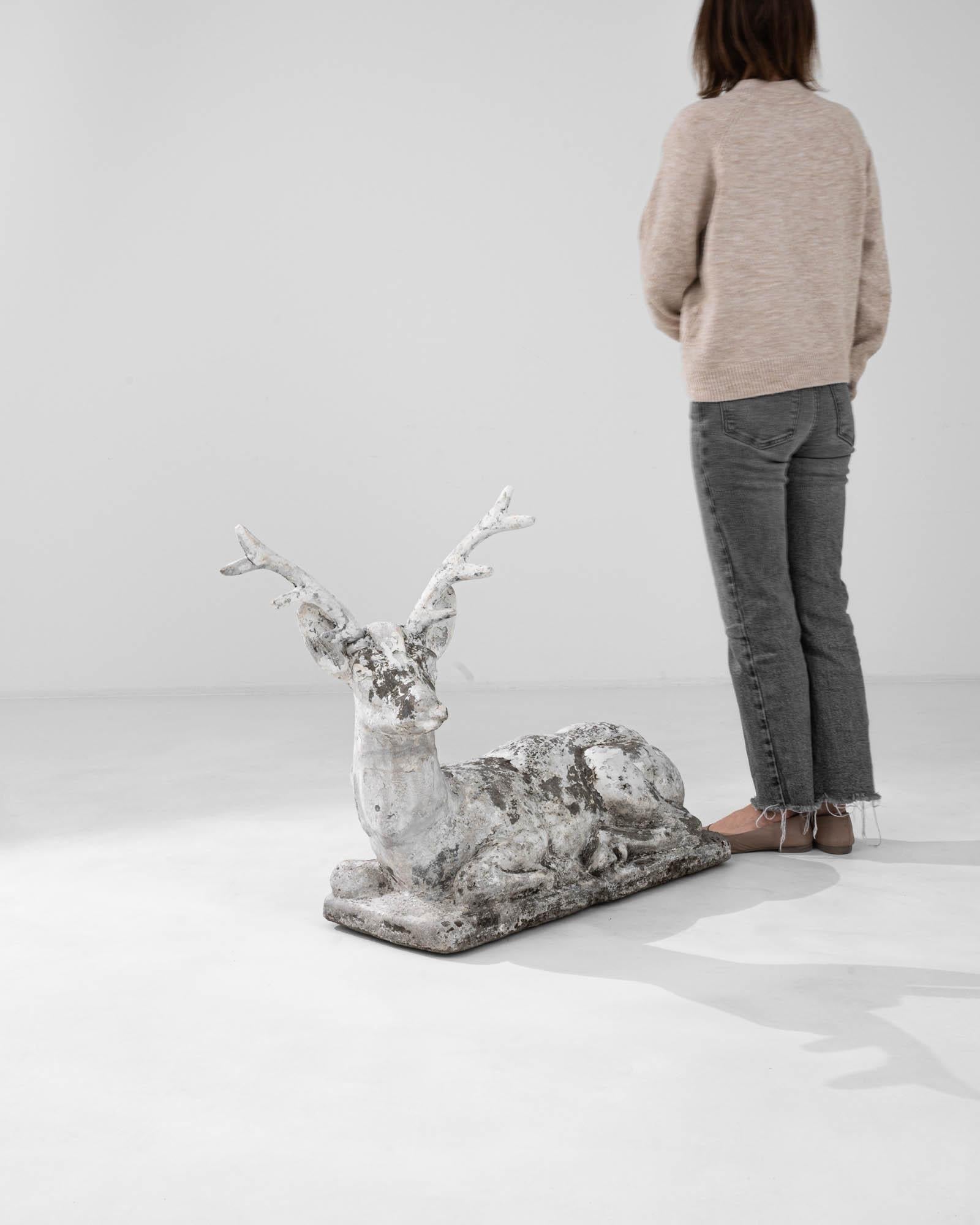 21st Century Belgian Concrete Deer Sculpture 1
