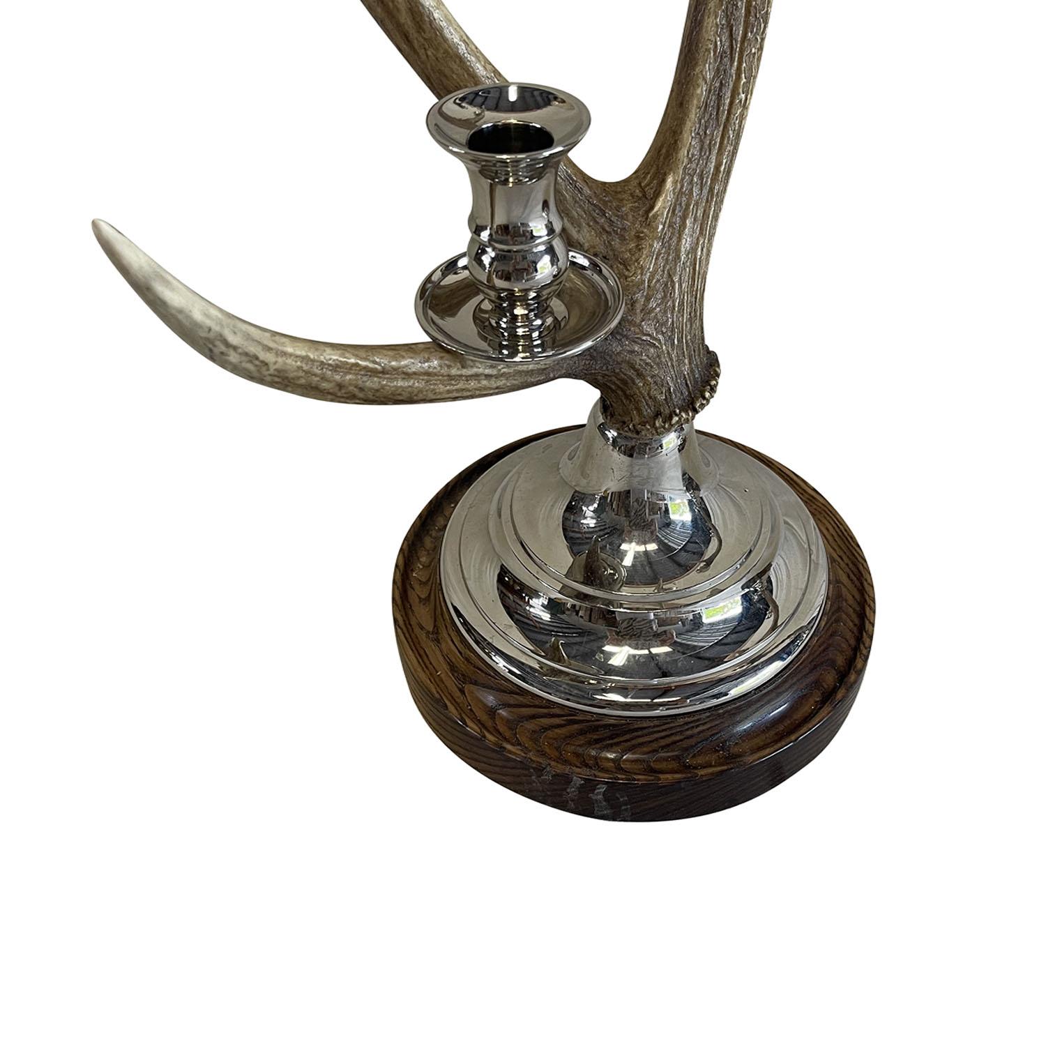 Metal 21st Century Belgian Pair of Faux Antler Candle Holders - Sculptural Sticks