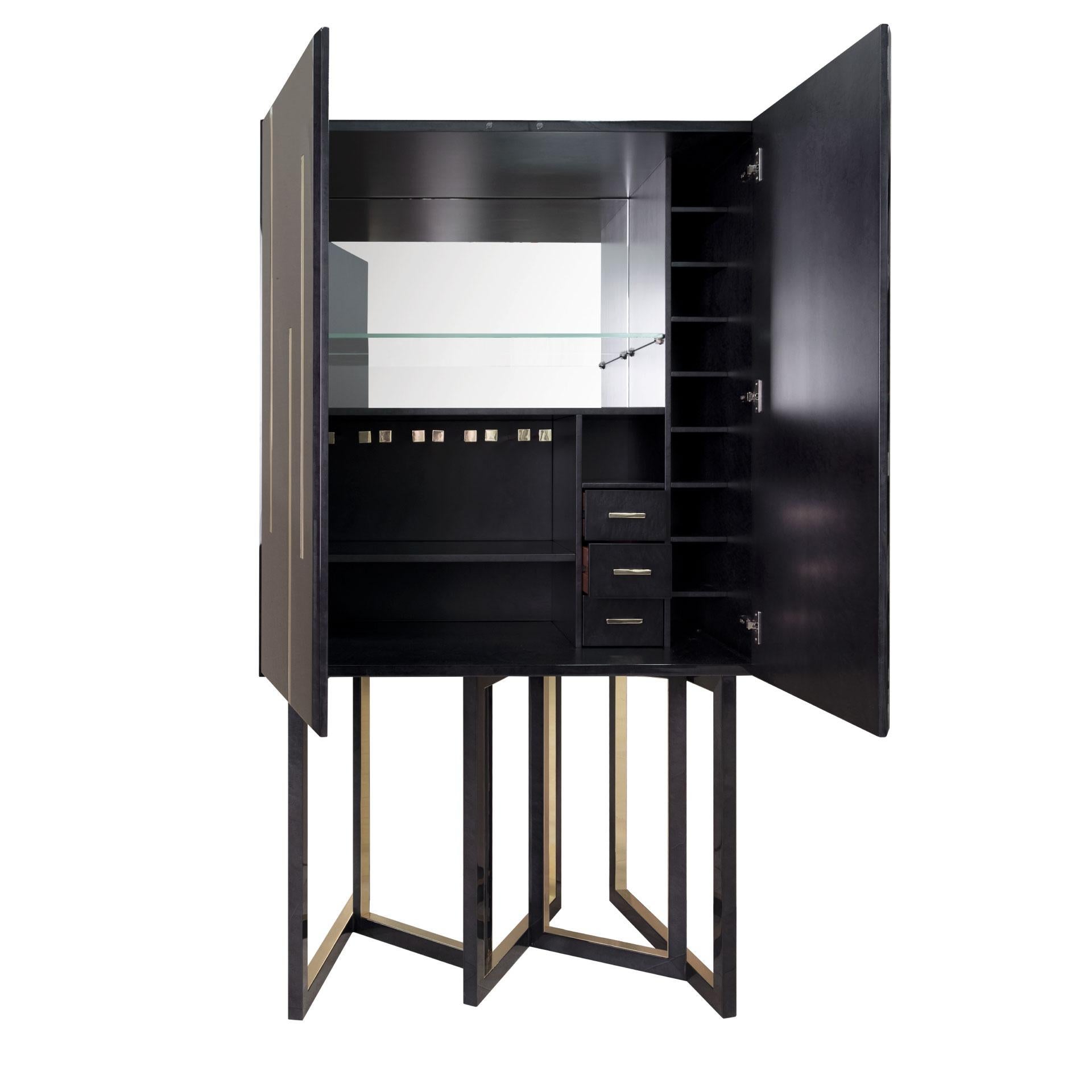 European 21st Century Bellagio Cabinet Stained Wood For Sale