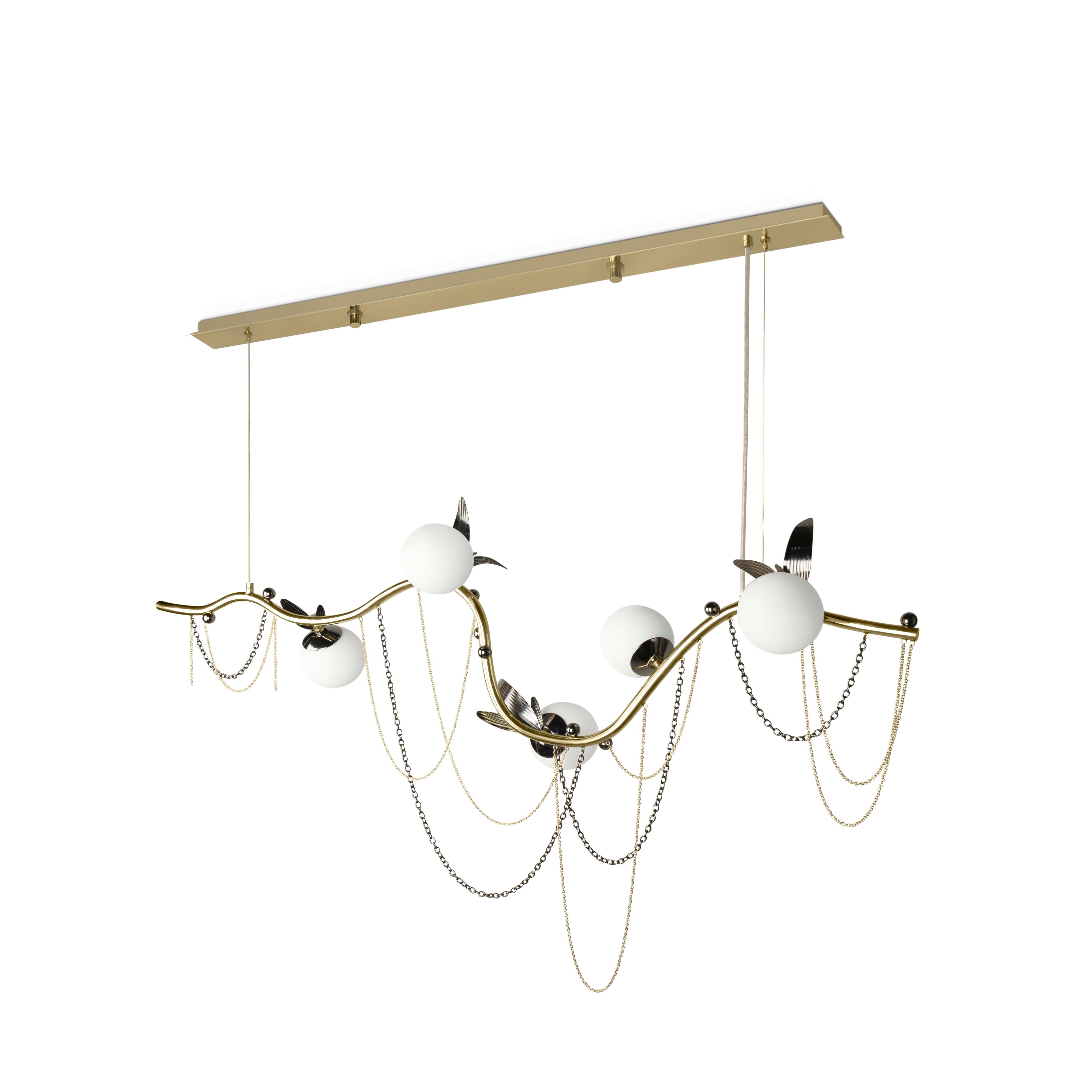 21st Berlin Suspension Lamp Brass Glass  Handmade in Portugal by Creativemary For Sale 2