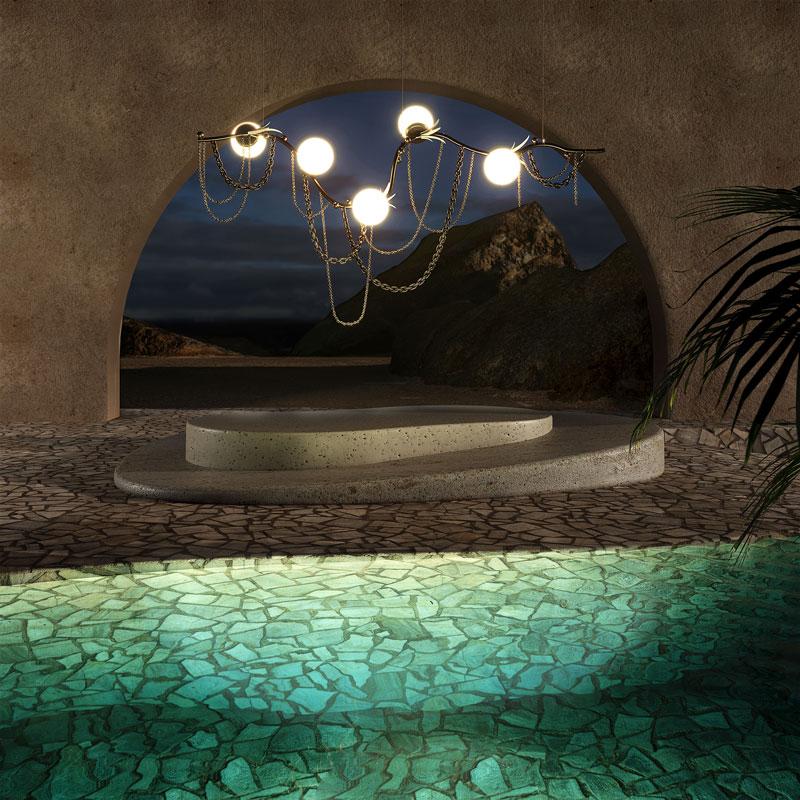 21st Berlin Suspension Lamp Brass Glass  Handmade in Portugal by Creativemary In New Condition For Sale In RIO TINTO, PT