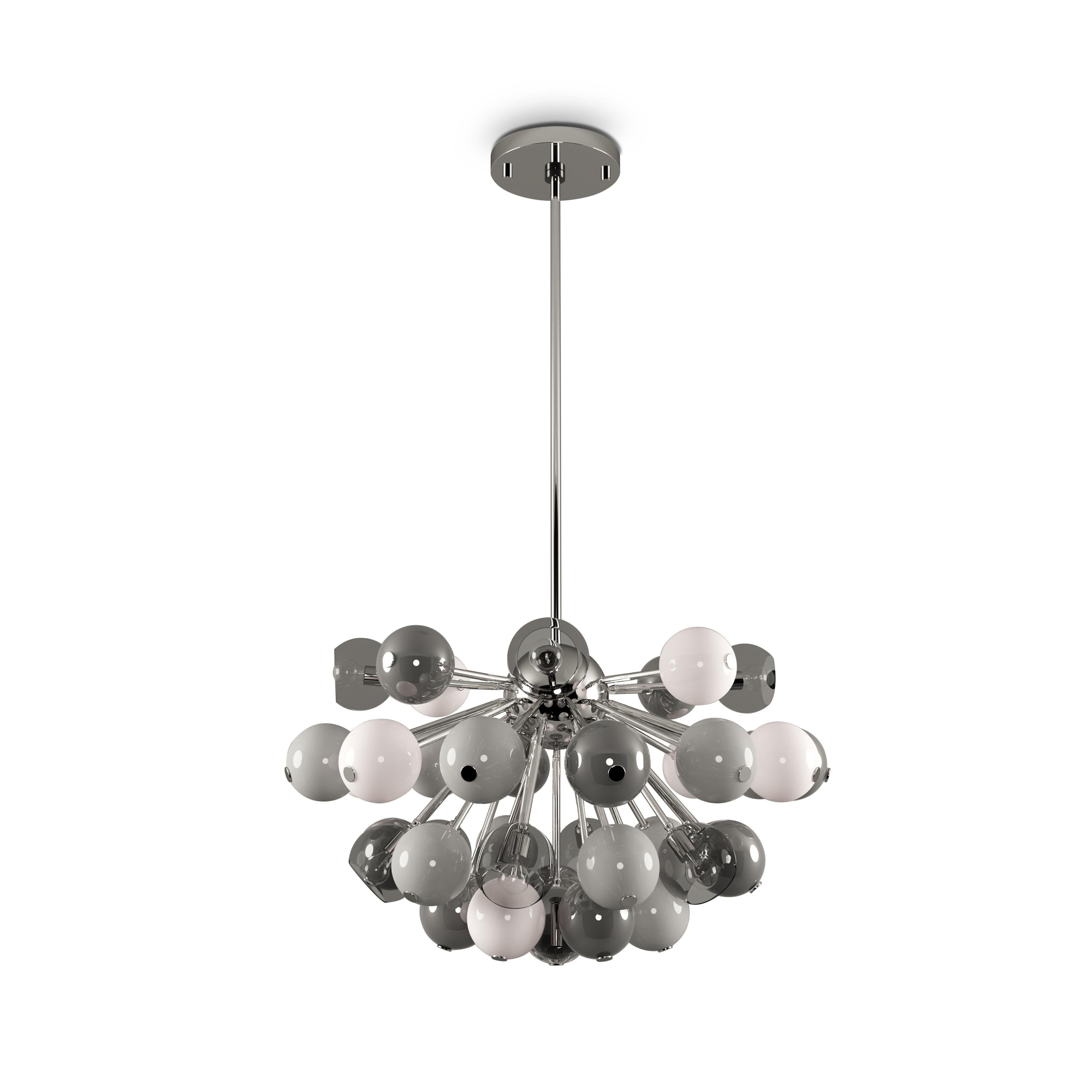21st Century Berries Suspension Lamp Glass Nickel-Plated In New Condition For Sale In RIO TINTO, PT