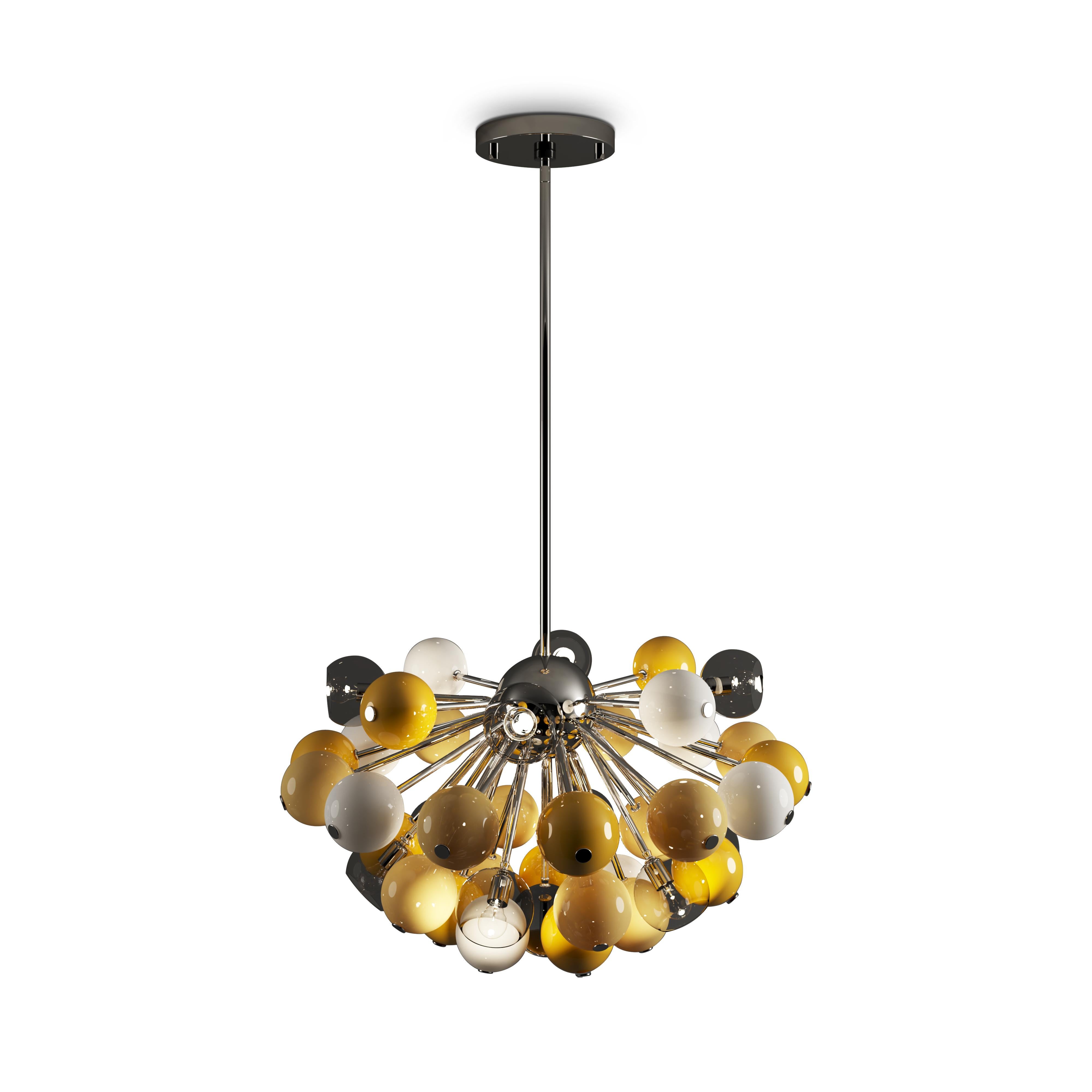 21st Century Berries Suspension Lamp Glass Nickel-Plated For Sale 2