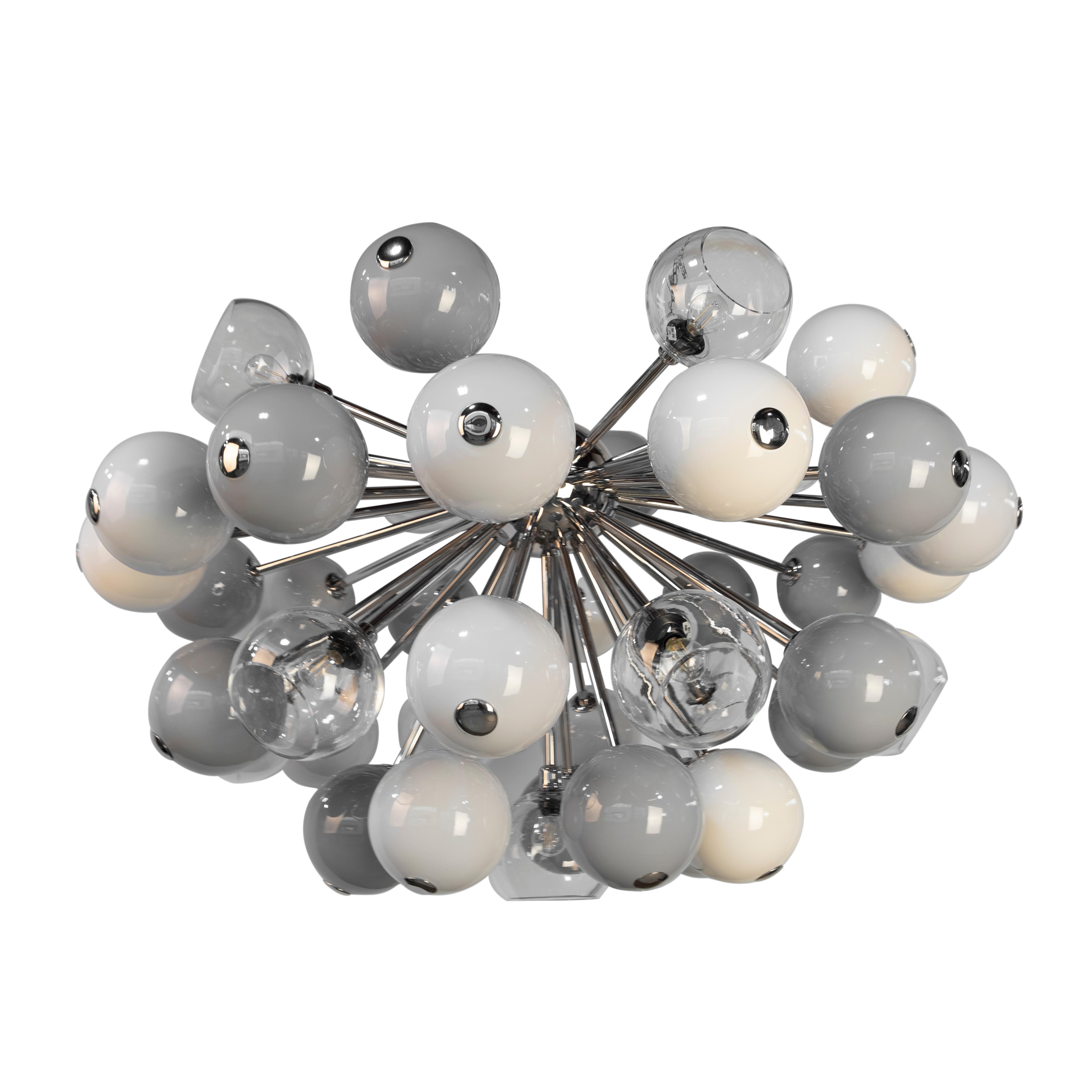21st Century Berries Suspension Lamp Glass Nickel-Plated For Sale 5