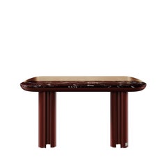 21st Century Beverly Console Table Lacquered Wood Marble Brass by Porus Studio
