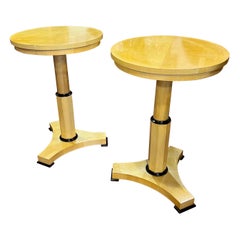 21st Century Biedermeier Revival Maple Ebonized Gueridon Round Center Table