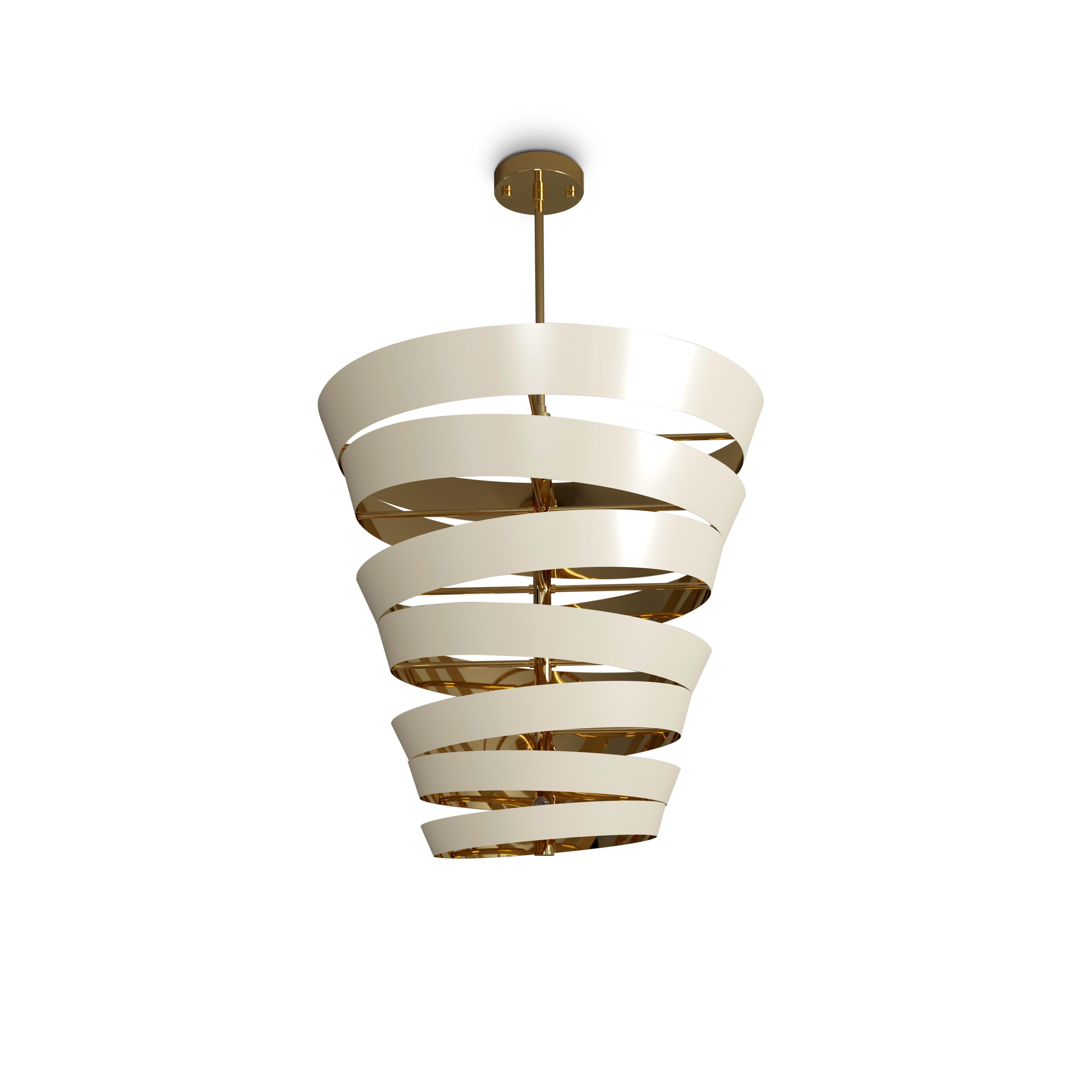 Lampada a sospensione Bilbao del XXI secolo in ottone laccato lucido  da Creativemary in vendita 4