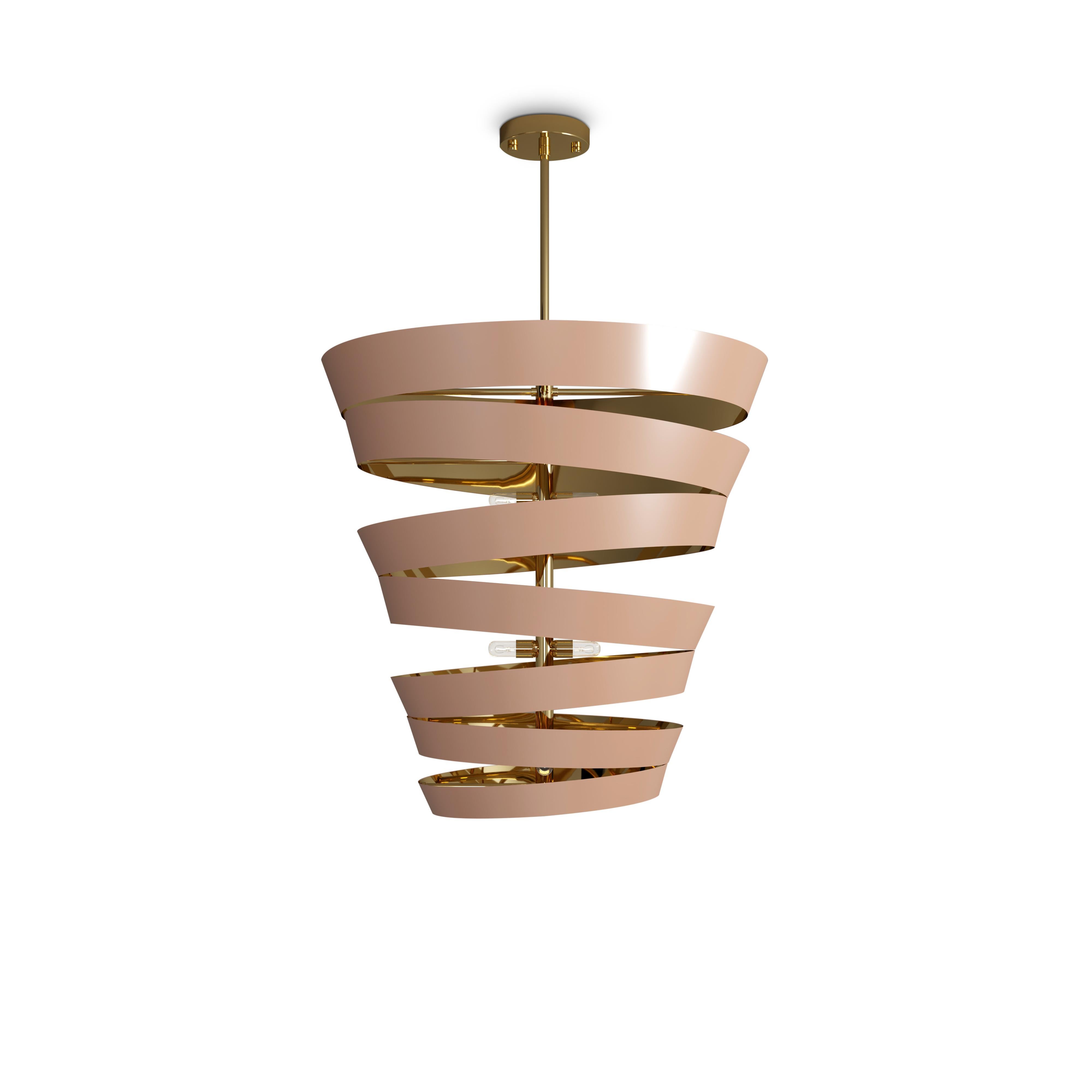 Lampada a sospensione Bilbao del XXI secolo in ottone laccato lucido  da Creativemary in vendita 2