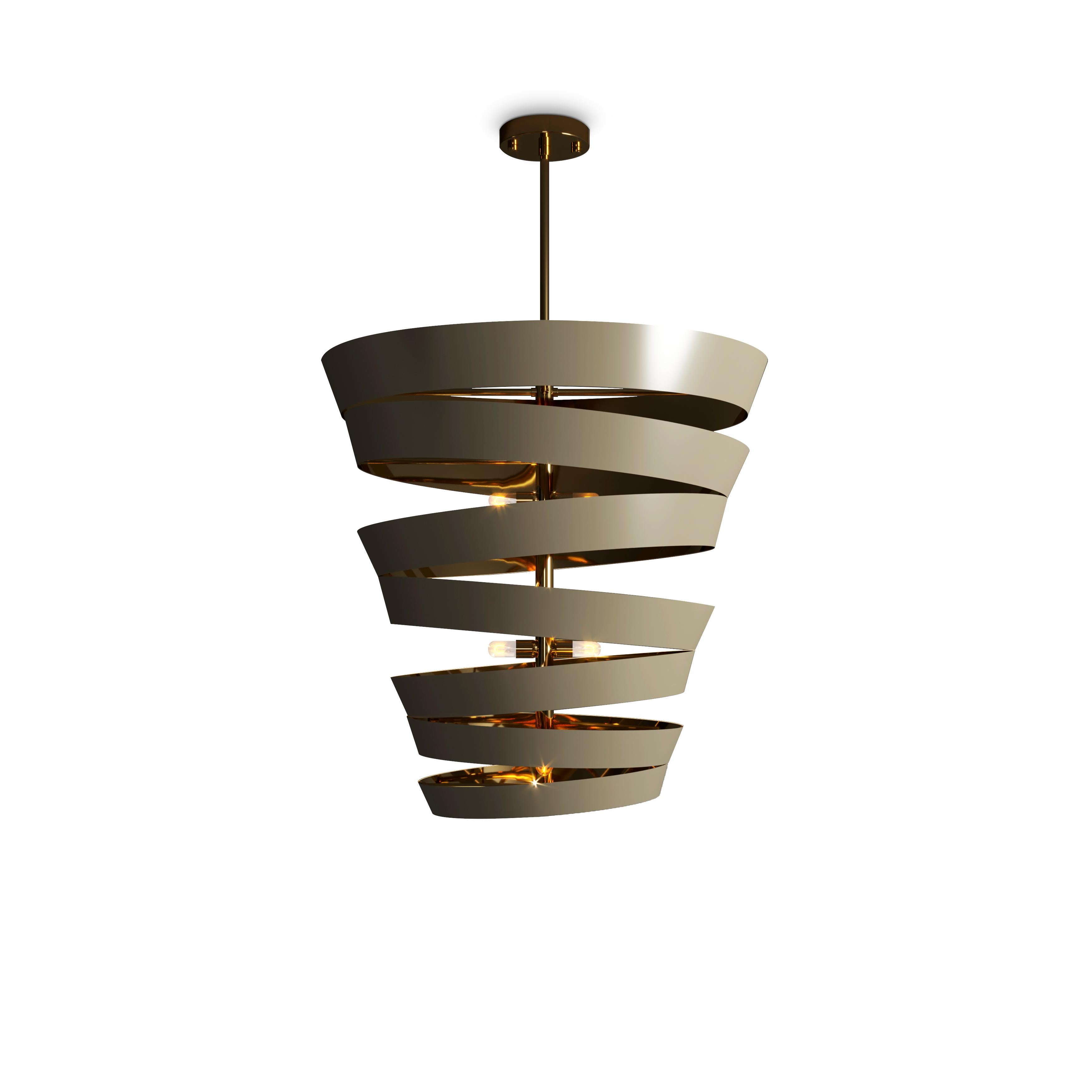 Lampada a sospensione Bilbao del XXI secolo in ottone laccato lucido  da Creativemary in vendita 3