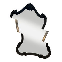 21st Century Black and Silver Slashed Wall Mirror by Giampiero Romanò