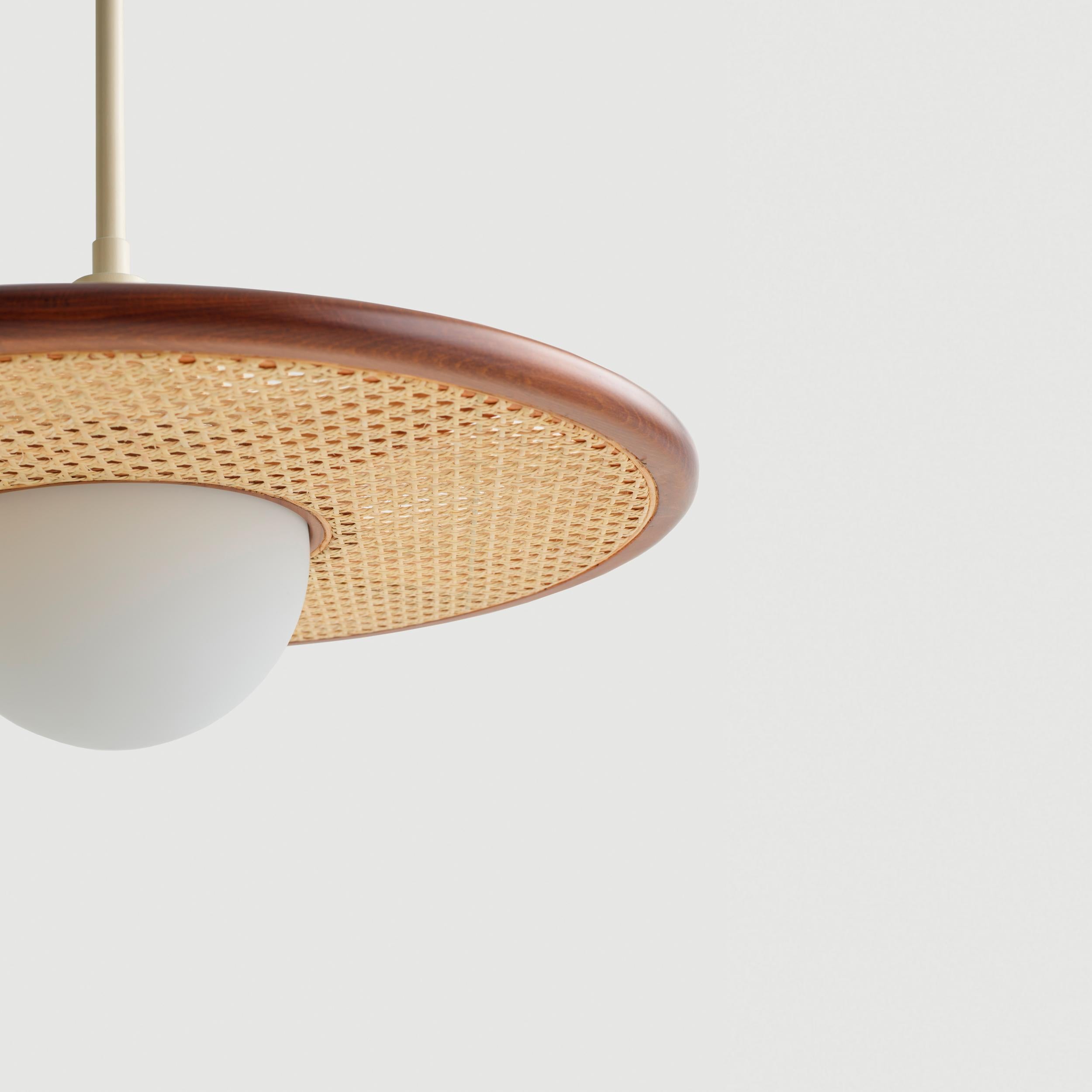 Lampe à suspension en verre Cassini de couleur noire du 21e siècle avec canne Neuf - En vente à New York, NY