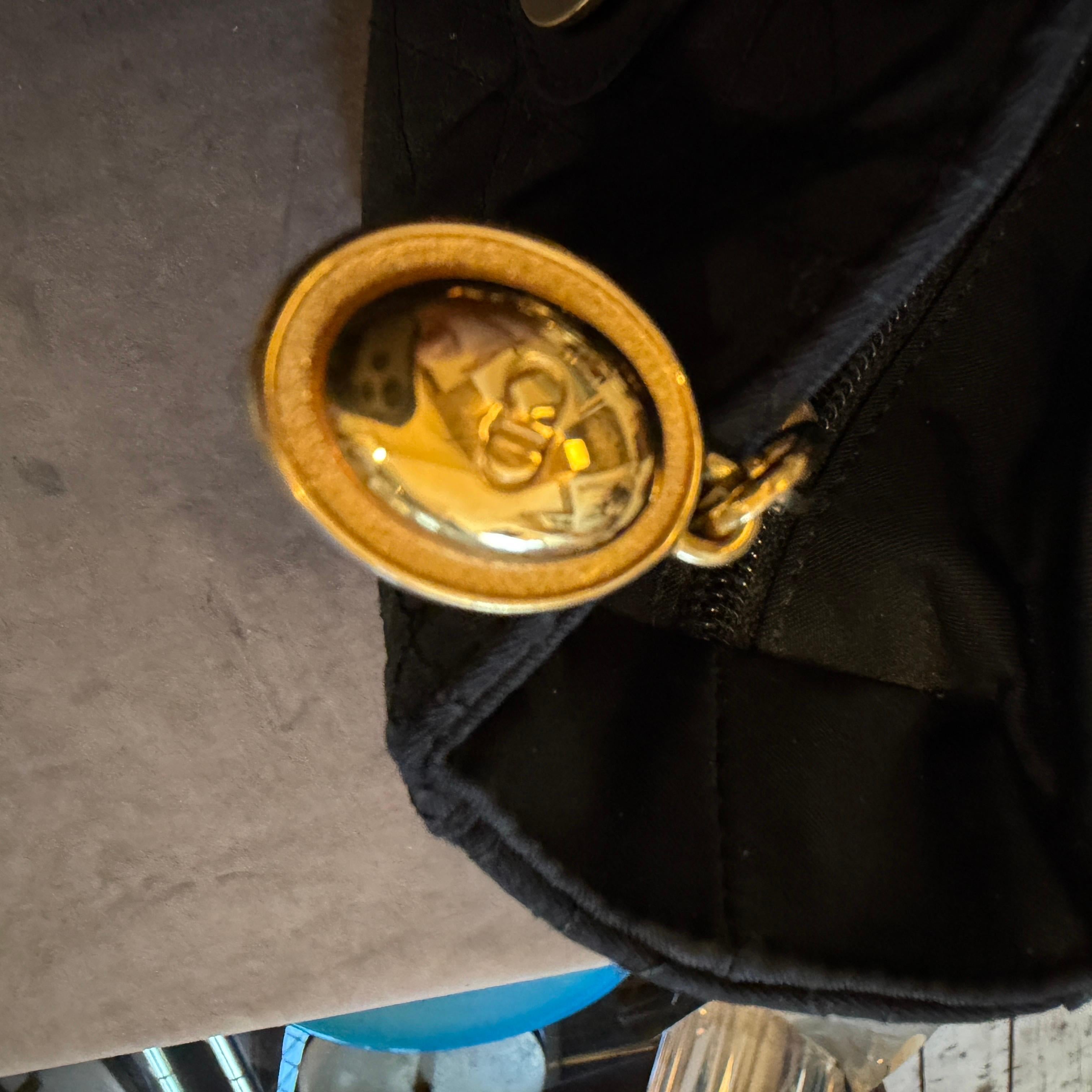 21st Century Black Fabric and Leather Large Lady Dior Bag by Christian Dior en vente 6