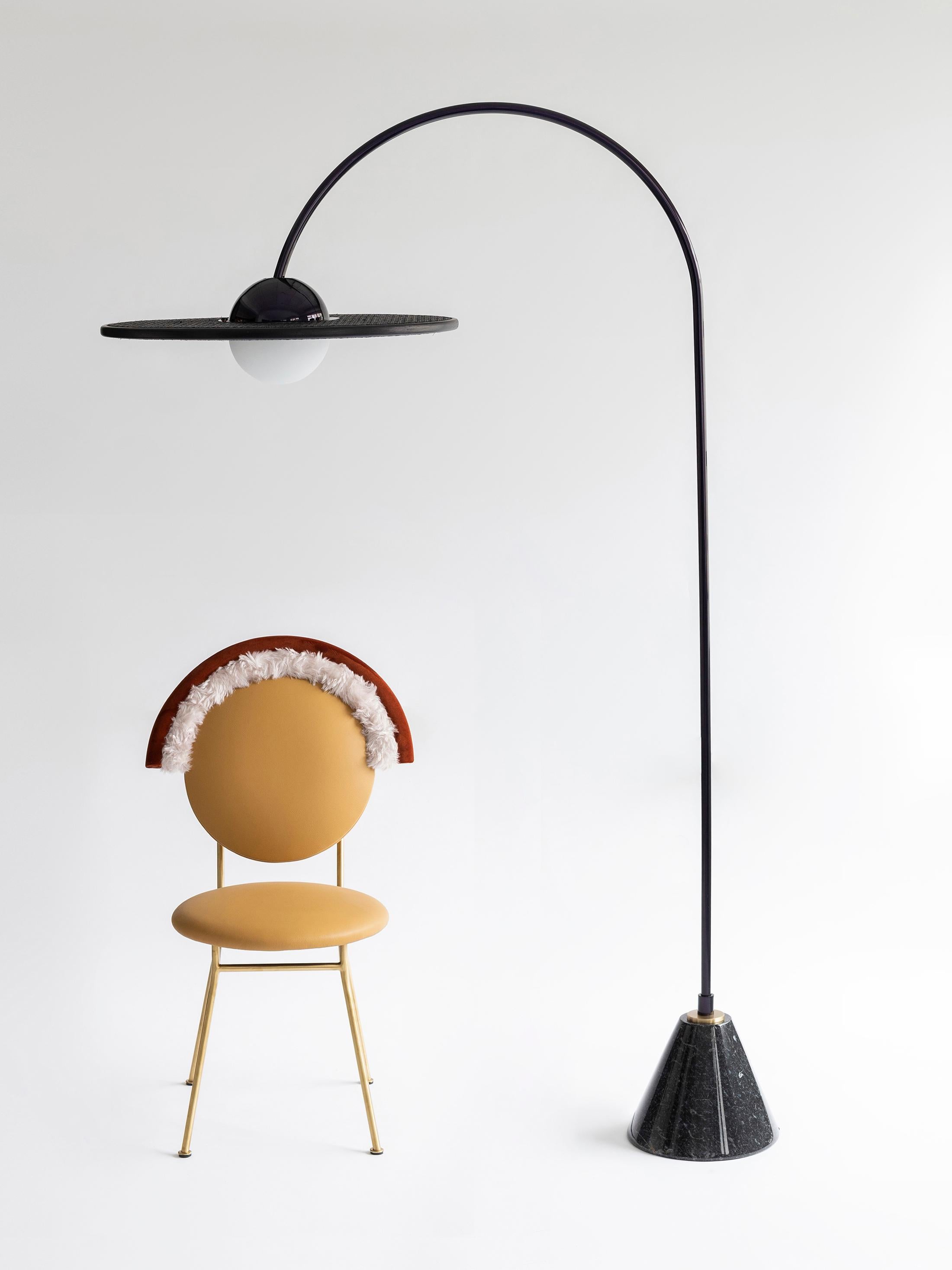 21st Century Floor Lamp with Cane and Marble  For Sale 1