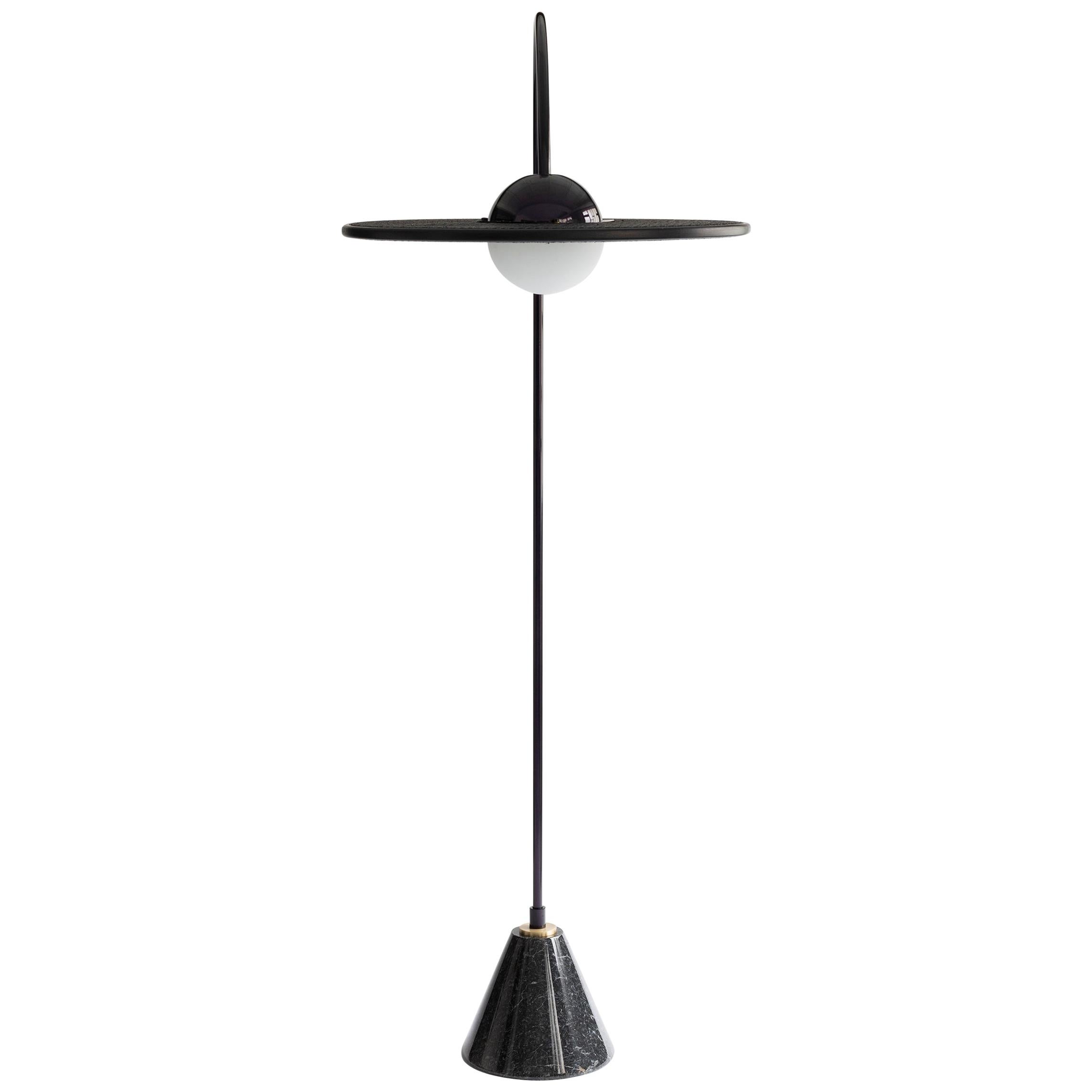 21st Century Floor Lamp with Cane and Marble  For Sale